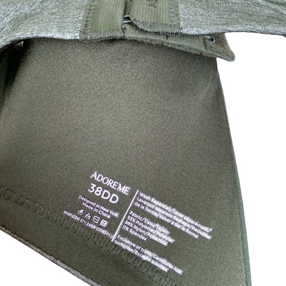 Adore Me Bra Sz 38DD Deep Green Push-Up Bra Beautiful Silky Color EUC - Picture 3 of 5